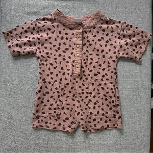 Zara Brown Patterned Button Up Romper